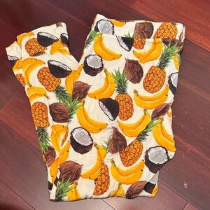 Tropical Fruit Print Pajama Pants